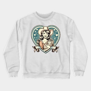 Vintage Motherhood Love Heart Symbol of Maternal Affection Crewneck Sweatshirt